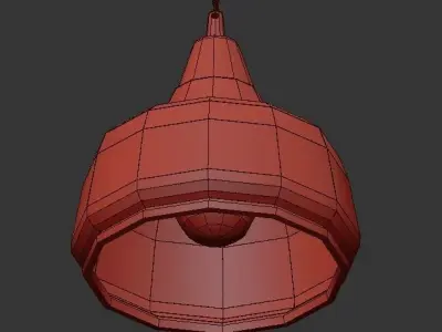 BENITO bento pendant light with wood and glass 3D model