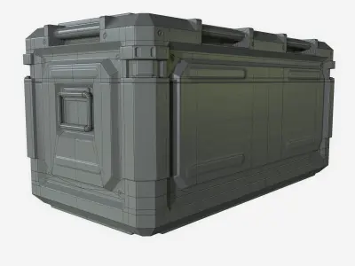 Sci Fi Industrial Crate Game Ready PBR Textures  Low-poly 3D model