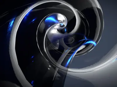 Spiral Pyramid Black Glass 3D model