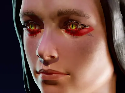 Woman Soldier Character Low-poly 3D model