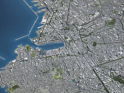 Marseille Low-poly 3D model