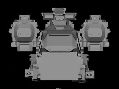  Sci-Fi Space ship Low-poly 3D model