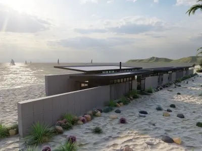 Beach Casa Scene-villa-modern house 3D model shop
