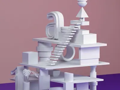 3D composition kitbash set 3D model