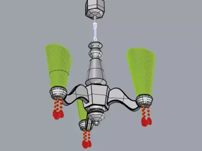 Luxurious ceiling chandelier 3D model