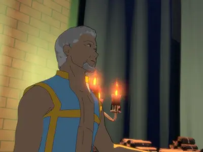 Weighted Candelabra with 5 candles 3D model