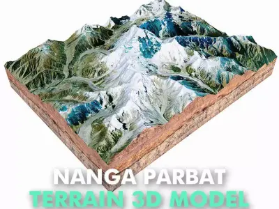 Nanga Parbat Pakistan 3D model