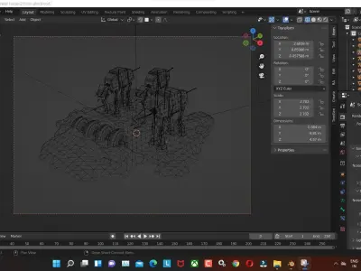 Star Wars atats low poly model render in blender Low-poly 3D model