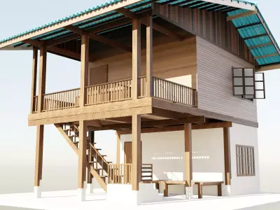 3D Out of town thai house 3D model