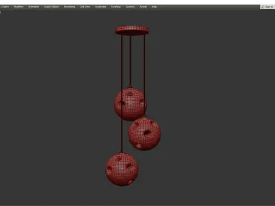 Chandelier Fireball Low-poly 3D model