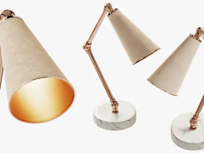 Century Lanterna Suede Table Lamp 3D model