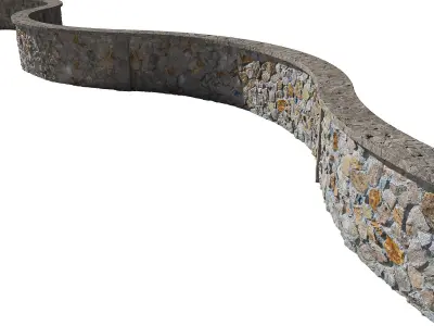 Ultra realistic Stone fence  3D model