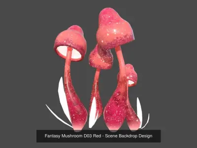 10 Fantasy Mushroom D Collection - Scene Backdrop Design 3D Model Pack