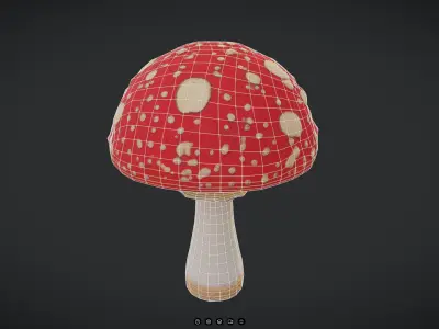 Fly Agaric Low-poly 3D model