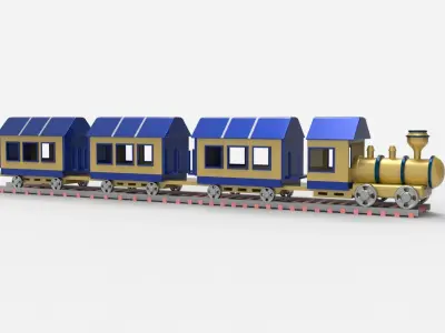 train  Low-poly 3D model