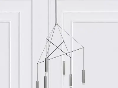 PICOLO chandelier with four lights hanging from it 3D model