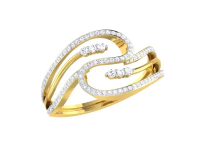 Light Weight Gold Diamond Rings-R-4121 3D print model