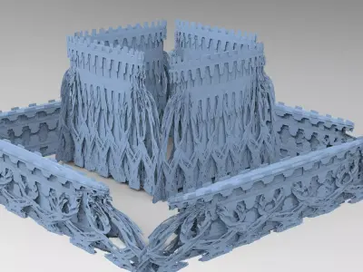 Forest Sci fi fi temple 2  3D model