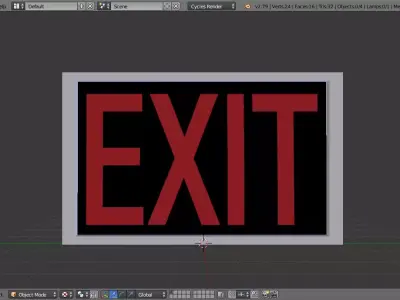 Exit Sign Free low-poly 3D model purchase