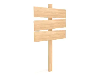 Wooden Signboard 3D model