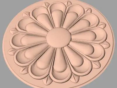 Furniture decoration round flower 3D STL model for CNC E945 3D model