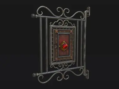 Medieval Magic Store Sign Low-poly 3D model