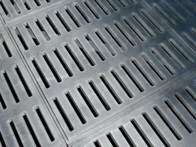 Square Tile Metal Grate Seamless PBR Material Texture