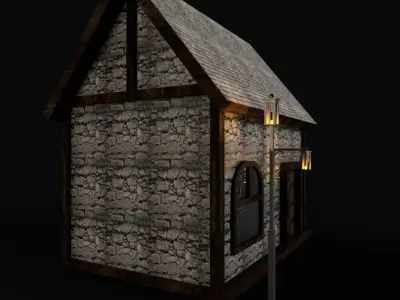 Small Medieval House Low-poly 3D model