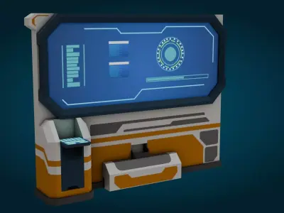 Sci-fi Monitor - Low Poly - Game Ready - PBR Low-poly 3D model