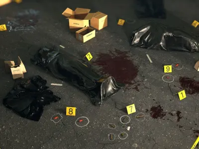 Crime Scene Assets Low-poly 3D model