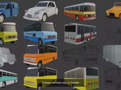 Chilean vehicles set 3D Model Pack
