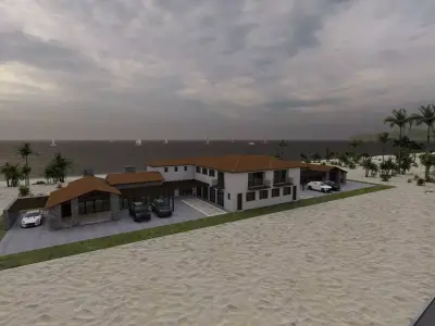 Casa Scene- Beach villa-modern house 3D model 6