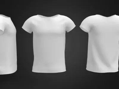 Short Sleeves Tshirt Low-poly 3D model