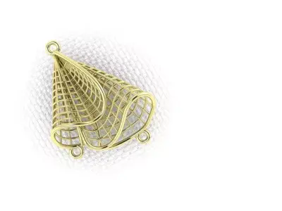 pendant59 gold mesh pendant 3D print model