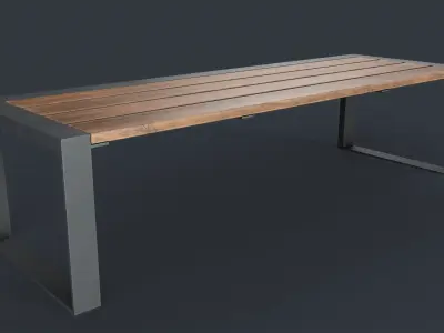 Modern Outdoor Bench 11 PBR Game Ready Low-poly 3D model