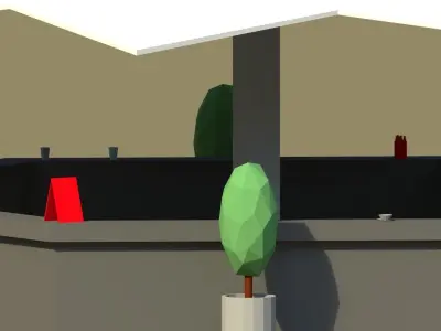 Low Poly Summer Bar 2 Low-poly 3D model