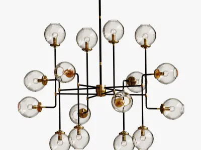 bistro globe clear glass chandelier 3D Model Pack
