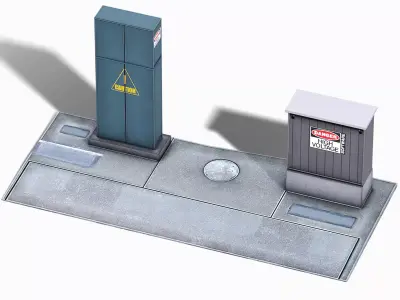 Street Fuse Boxes - Lowpoly Mobile Ready Low-poly 3D model