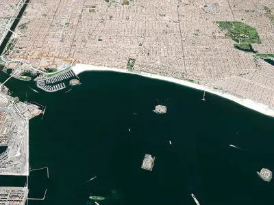 Cityscape Long Beach California USA 3D model