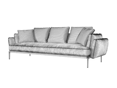 Domino A240 3 Seater Sofa 3D model