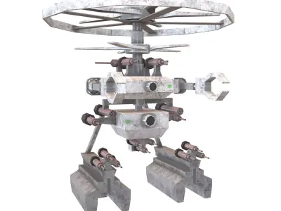 Cartoon Weapon Drone Robot V1 004 Low-poly 3D model