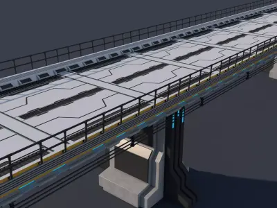 Sci Fi Bridge 3D model