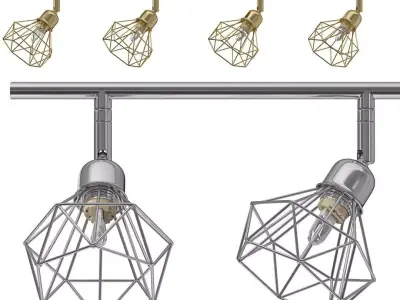 4 Light Metal Ceiling Lamp Erma 3D model
