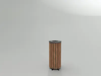 Modern Timber Street bin Vol 08 Game Ready PBR Low-poly 3Dmodel Low-poly 3D model