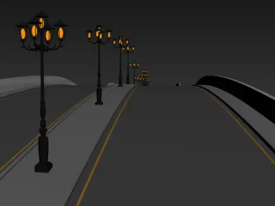 Highway Lamp Post 3D model