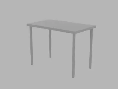 Simple Light Grey Table 3D model