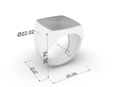 Contemporary Signet Ring JDBCo 3D print model