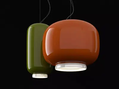 C orange pendant lamp hanging 3D model