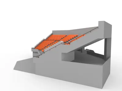Stadium Tribune 03 Corner 3D model