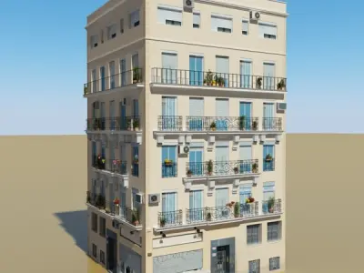 Photorealistic Low Poly Building 3D model